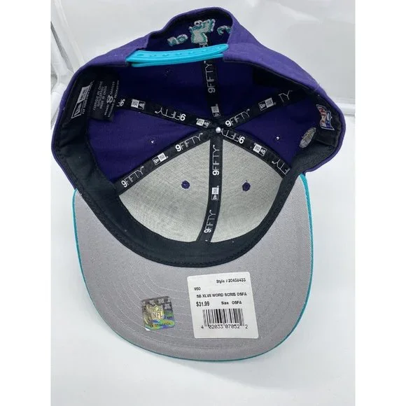 Super Bowl XLVII Snapback Hat Cap Purple Teal NFL New Orleans New Era 9Fifty - Picture 4 of 9